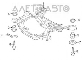 Cadru secundar spate Lexus RX450h 16-22 AWD