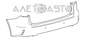 Bara spate goală Lexus RX350 RX450h 16-19 cu senzori de parcare, neagră 223, zgârietură