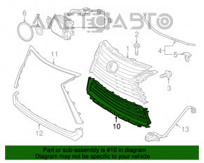 Grila bara fata Lexus RX350 RX450h 16-19 SUA fara senzori de parcare