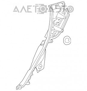 Decorație stâlp stânga jos spate Lexus RX450h 16-22 negru