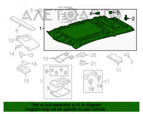 Обшивка потолка Lexus RX350 RX450h 16-19 под панораму, серая