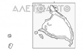 Обшивка арки правая Lexus RX350 RX450h 16-22 черная без сабвуфера