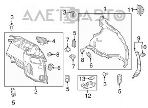 Обшивка арки правая Lexus RX350 RX450h 16-22 черная без сабвуфера