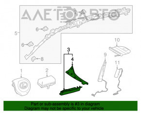 Airbag șofer airbag genunchi stânga Lexus RX350 RX450h 16-22 negru