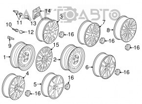 Диск колесный R17 5*112 VW Passat b7 12-15 USA тип 3, бордюрка, полезла краска