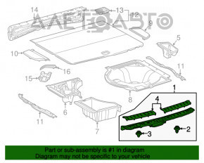 Накладка проема багажника центральная Lexus RX350 RX450h 16-22 черная