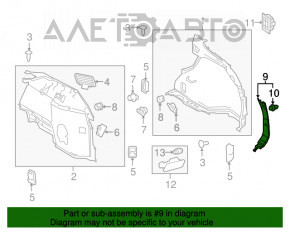 Накладка проема багажника левая Lexus RX350 RX450h 16-22 черная