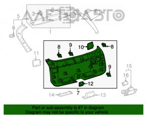 Decorație uși portbagaj Lexus RX350 RX450h 16-22 negru