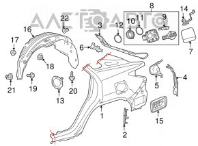 Замок лючка бензобака Lexus RX450h 16-22