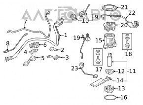 Gât de alimentare cu combustibil Lexus RX350 RX450h 16-22 AWD