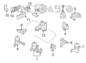 Suport motor dreapta sus Toyota Sienna 17-20 3.5 AWD