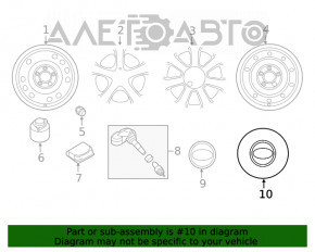 Capac central pentru disc Hyundai Elantra 11-16 sub cip R17 152mm pe emblemă