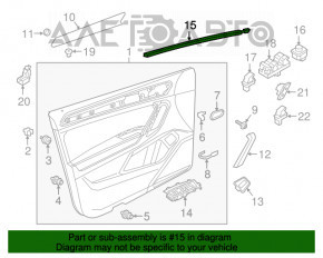 Уплотнитель стекла внутренний двери передней левой VW Tiguan 18-