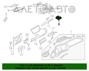 Deflector de conducte de aer Torpedo dreapta VW Tiguan 18- negru, ornament grafit